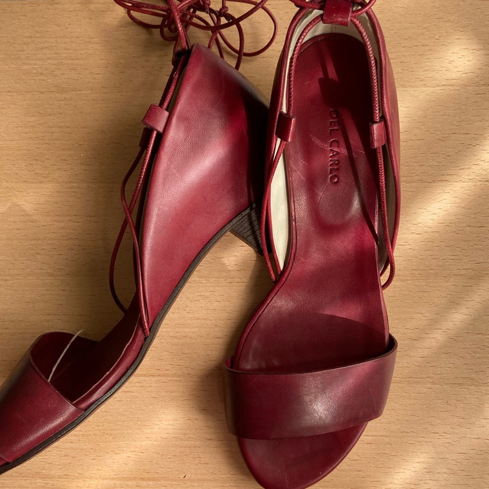Laced up del carlo wedges